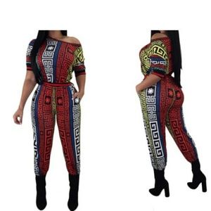 Cold Shoulder Checkered Jumpsuit (Just as Pic)